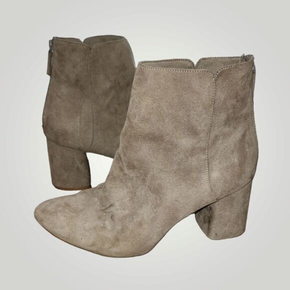 Old Navy Size 9 Faux Suede Side Zippers 2in Heel Western Ankle Boots - Picture 1 of 11